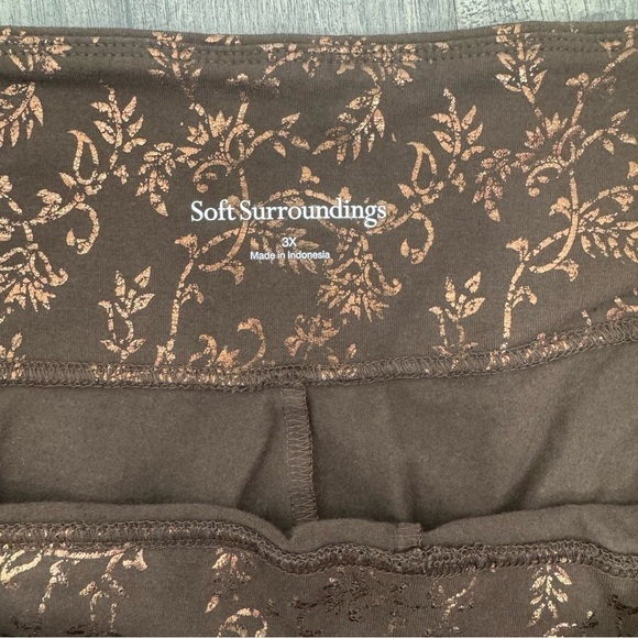 SOFT SURROUNDINGS Coffee Brown Metallic Must Have Tamarack Leggings Size 3X - Picture 5 of 14